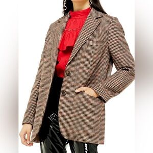 Topshop herringbone wool-blend blazer (UK 10)